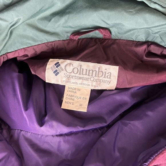 Vtg Columbia Whirlibird 3 in 1 Jacket Men Med Green Full Zip Radial Sleeve Ski - Picture 3 of 11